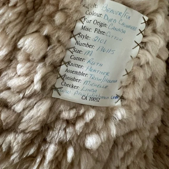 Paula Lishman knit fur coat M
